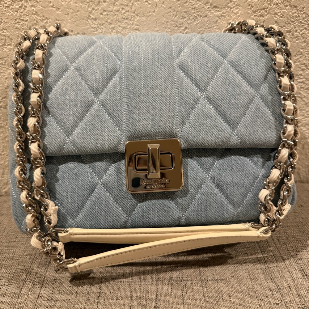 Kate Spade Light Blue Denim Carey Quilted Crossbody/Shoulder Bag NWT
